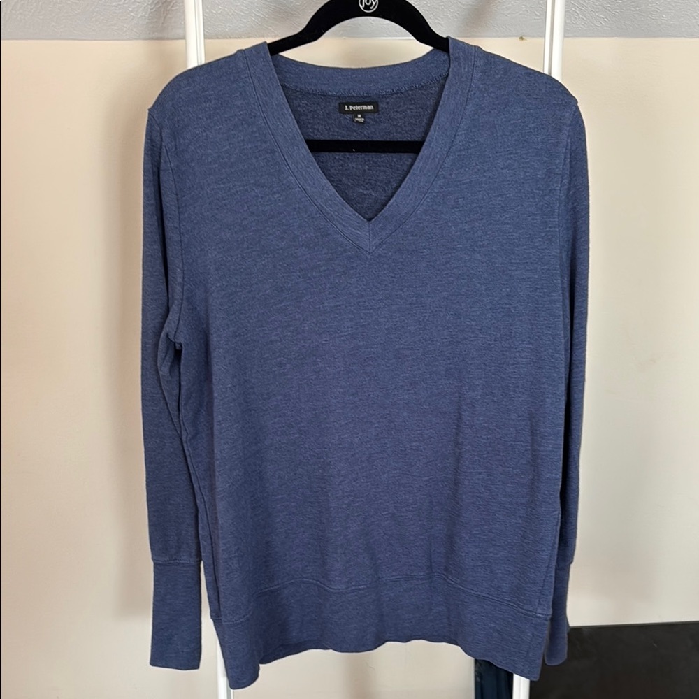 J. Peterman cotton blend v-neck sweater